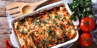 Tortilla Auflauf mit Mais und Chili - glutenfrei und vegan