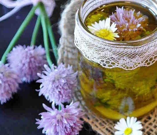 Kräuteressig und -Salz aus Schnittlauchblüten selber herstellen