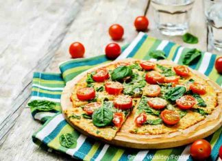 Vegetarische Low Carb Pizza mit Blumenkohlboden